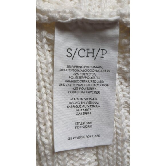 Women's CAbi #5803 Cream Fringe Fiesta Poncho Sweater Top Small EXCELLENT!! - Picture 11 of 12